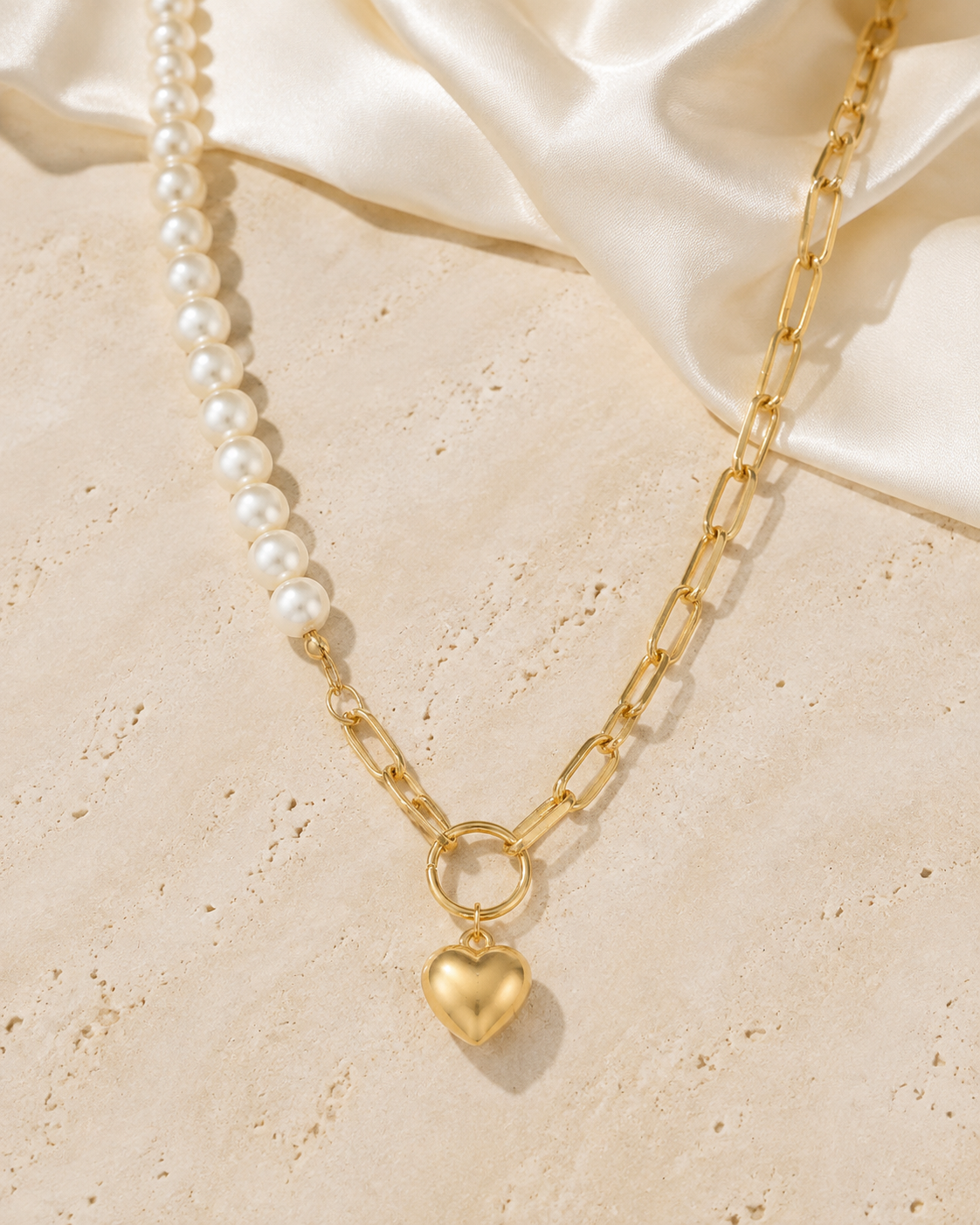 Liora Pearl Heart Necklace — No. 26–27 close detail
