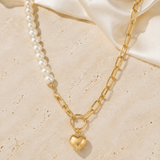 Liora Pearl Heart Necklace — No. 26–27 close detail