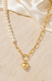 Liora Pearl Heart Necklace — No. 26–27 close detail