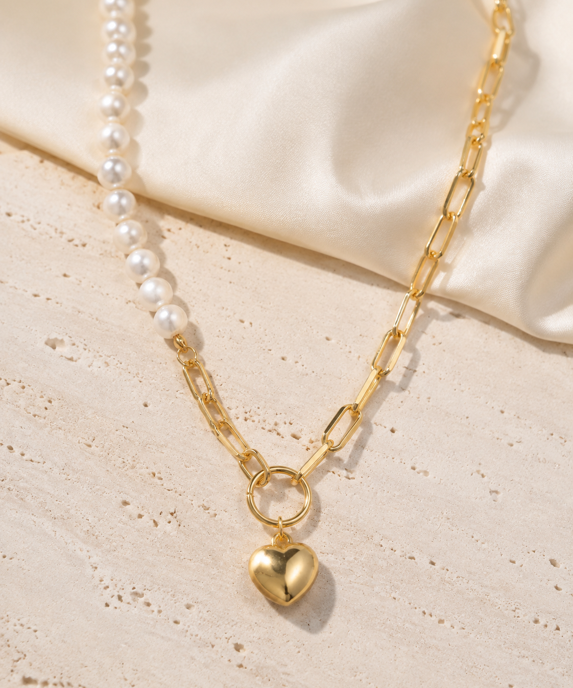 Liora Pearl Heart Necklace — No. 26–27 jewelry product view