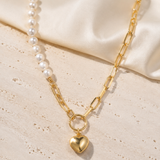 Liora Pearl Heart Necklace — No. 26–27 jewelry product view