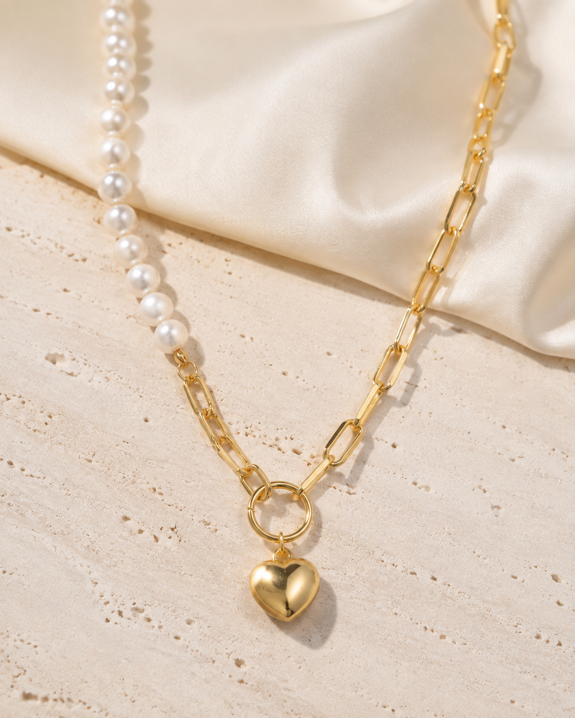 Liora Pearl Heart Necklace — No. 26–27 jewelry product view