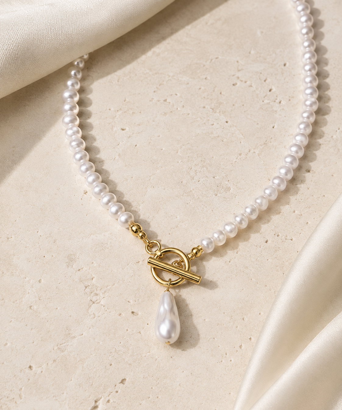 Liora Pearl Heart Necklace — Edition 17 close detail