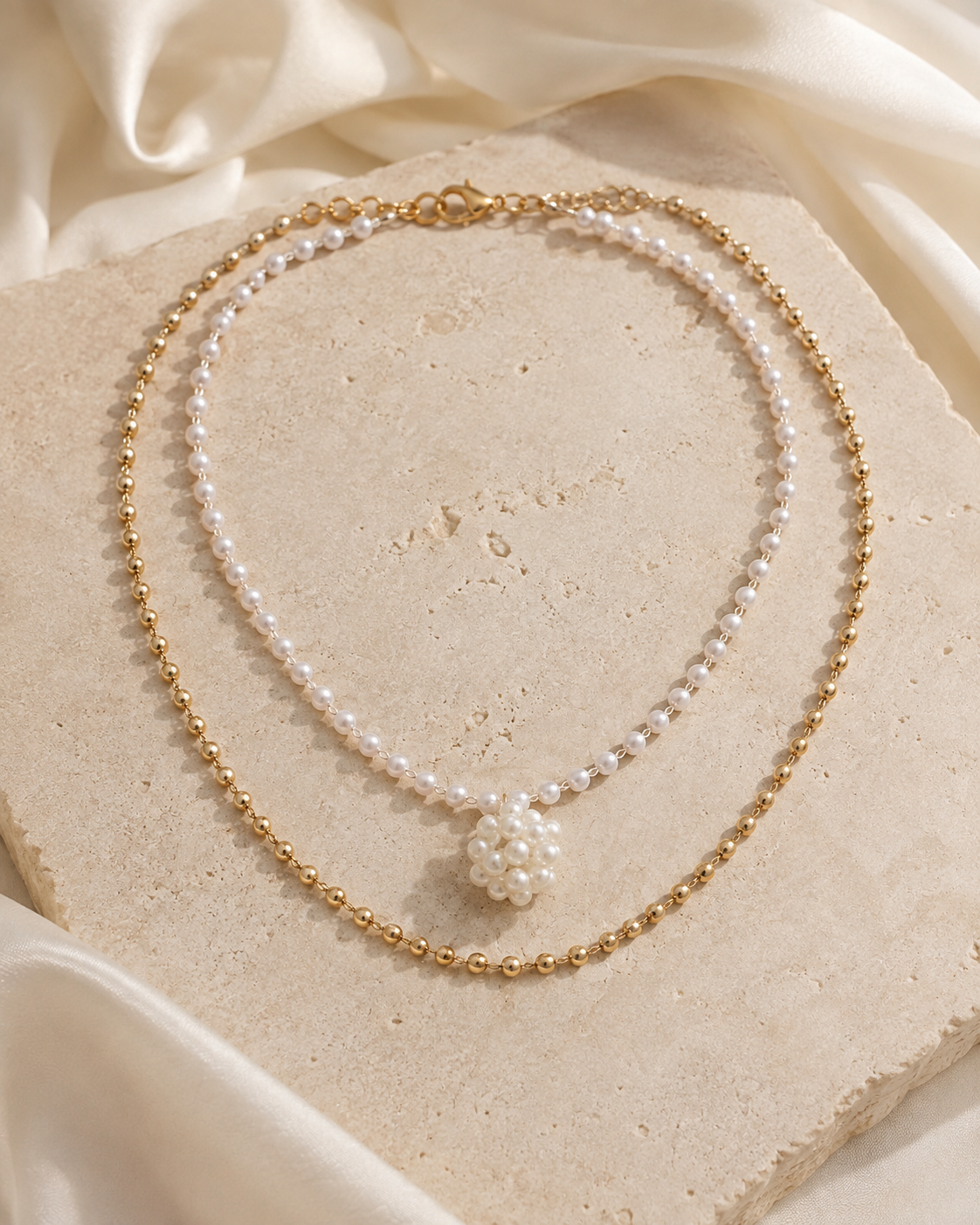 Liora Pearl Heart Necklace — Edition 18 close detail