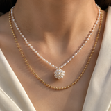 Model wearing Liora Pearl Heart Necklace — Edition 18