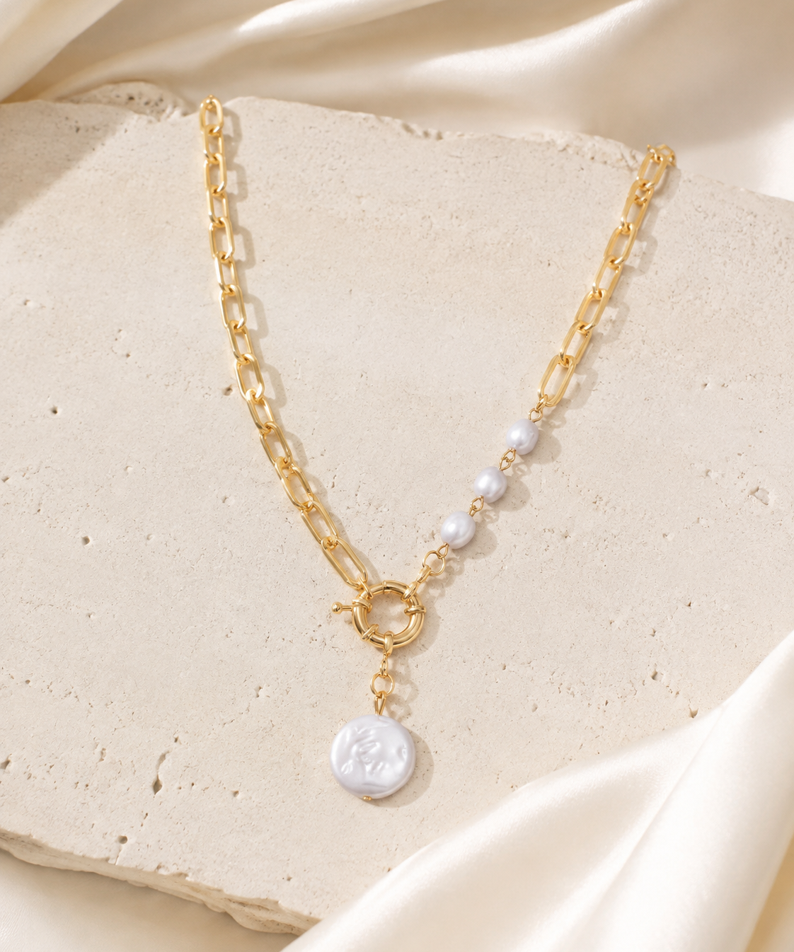 Liora Pearl Heart Necklace — Edition 19 close detail