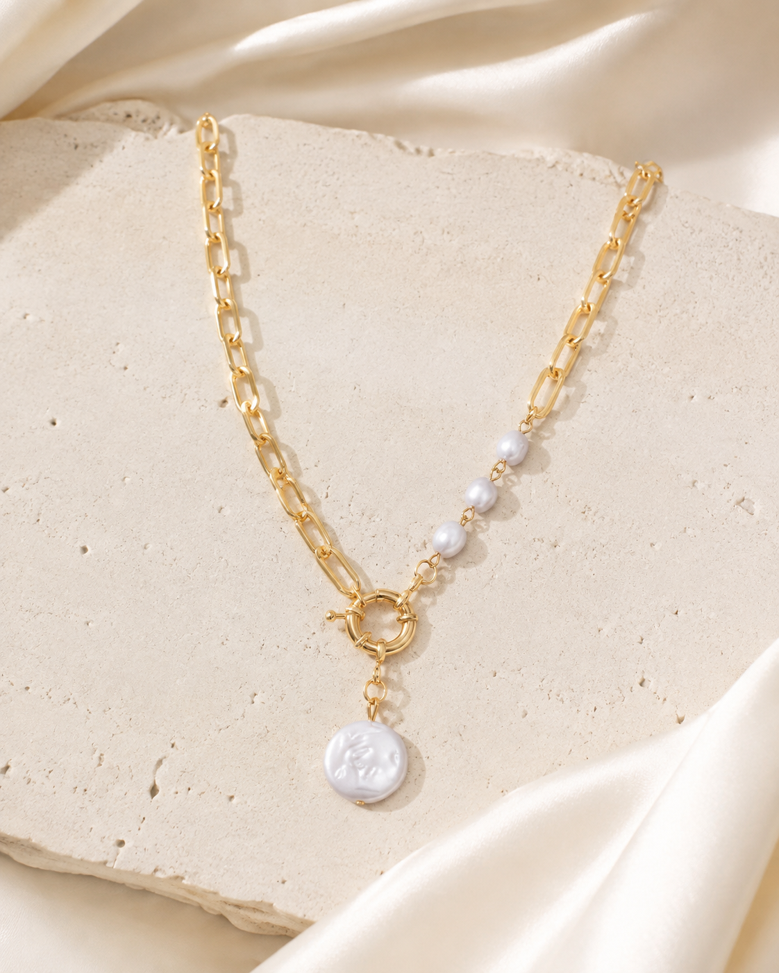 Liora Pearl Heart Necklace — Edition 19 close detail