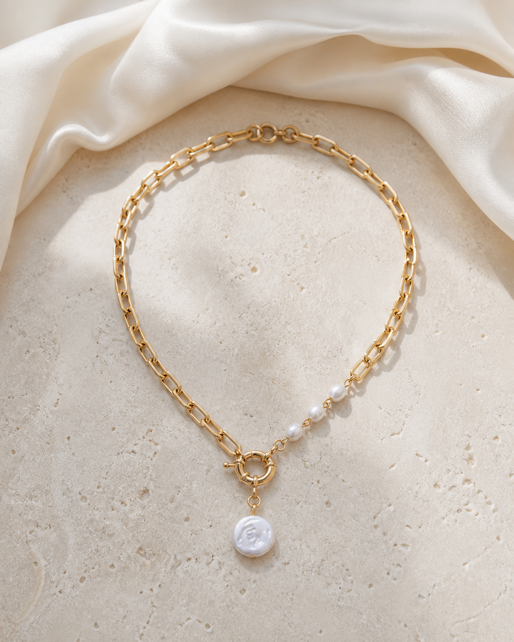Liora Pearl Heart Necklace — Edition 19 jewelry product view