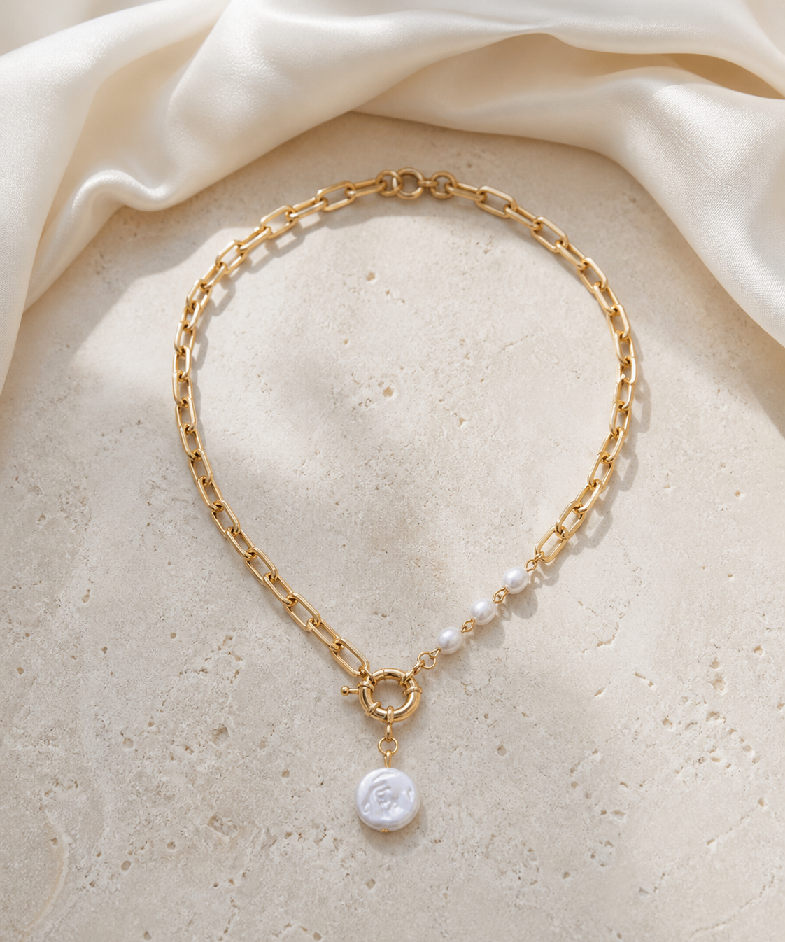 Liora Pearl Heart Necklace — Edition 19 jewelry product view