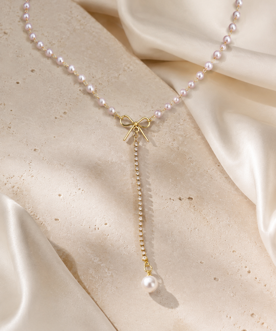 Liora Pearl Heart Necklace — Edition 21 close detail