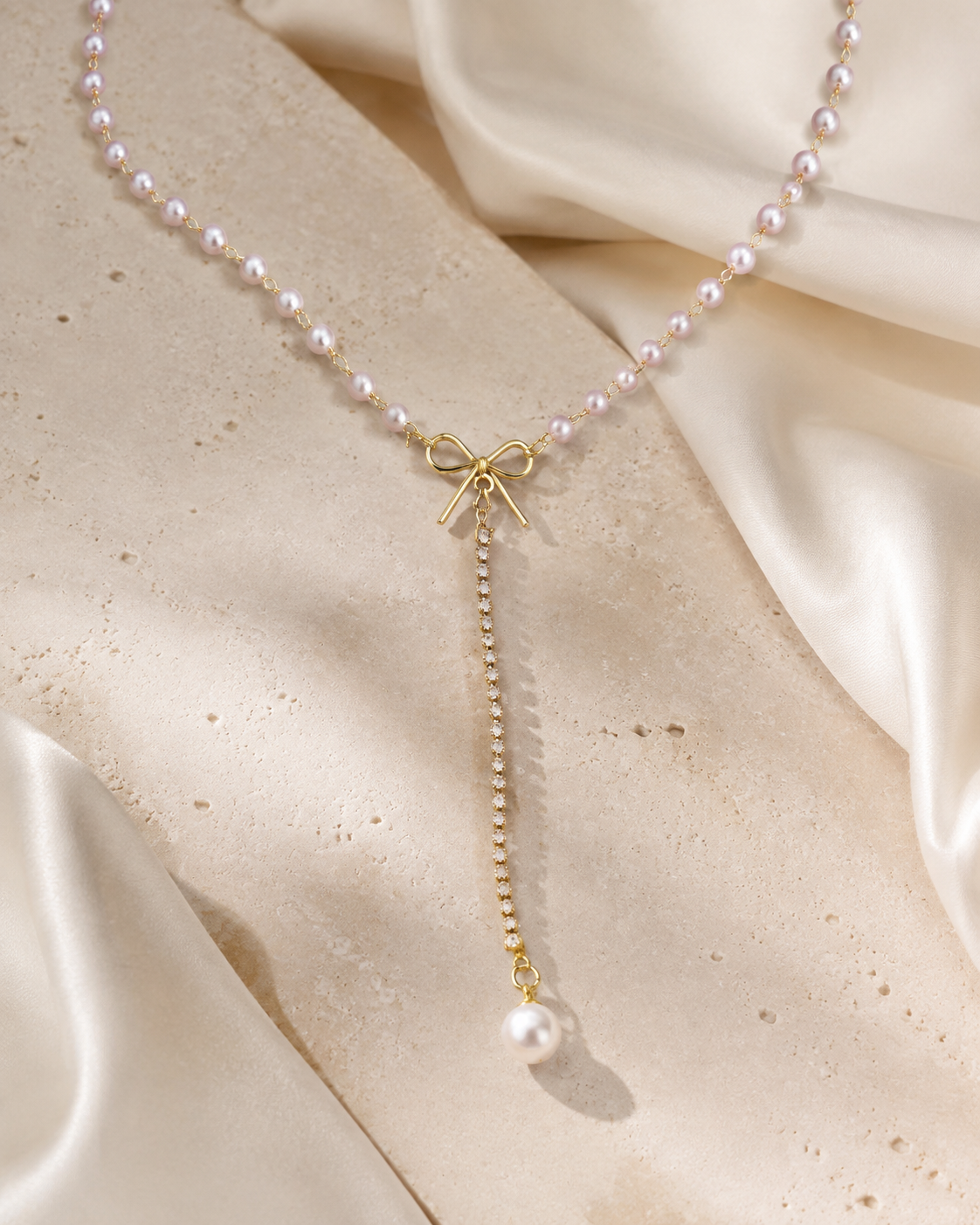 Liora Pearl Heart Necklace — Edition 21 close detail