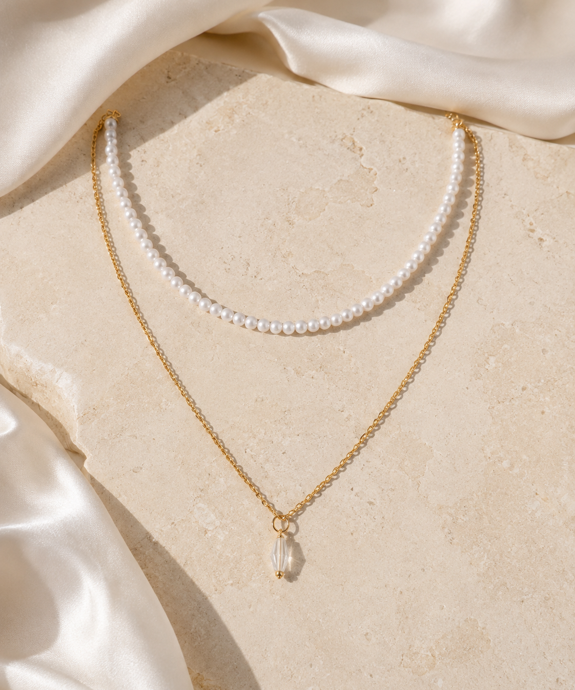 Liora Pearl Heart Necklace — Edition 22 jewelry product view