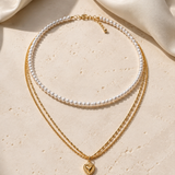 Liora Pearl Heart Necklace close detail