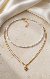 Liora Pearl Heart Necklace jewelry product view