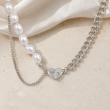 Selene Pearl Heart Necklace jewelry product view