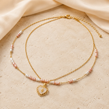 Amara Pearl Heart Necklace close detail