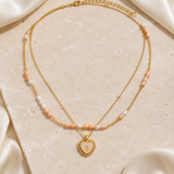 Amara Pearl Heart Necklace jewelry product view