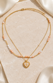 Amara Pearl Heart Necklace jewelry product view