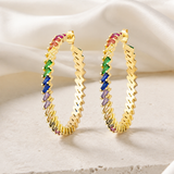 Nadia C-Shape Zirconia Earrings jewelry product view