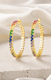 Nadia C-Shape Zirconia Earrings jewelry product view