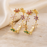 Rosalind C-Shape Zirconia Earrings close detail
