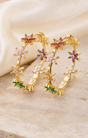 Rosalind C-Shape Zirconia Earrings close detail