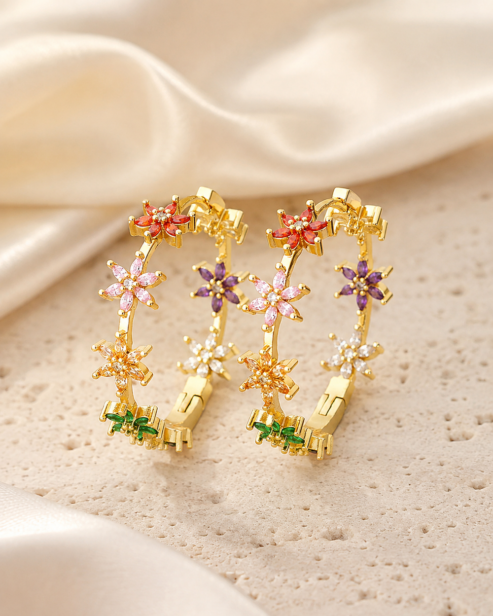 Rosalind C-Shape Zirconia Earrings jewelry product view