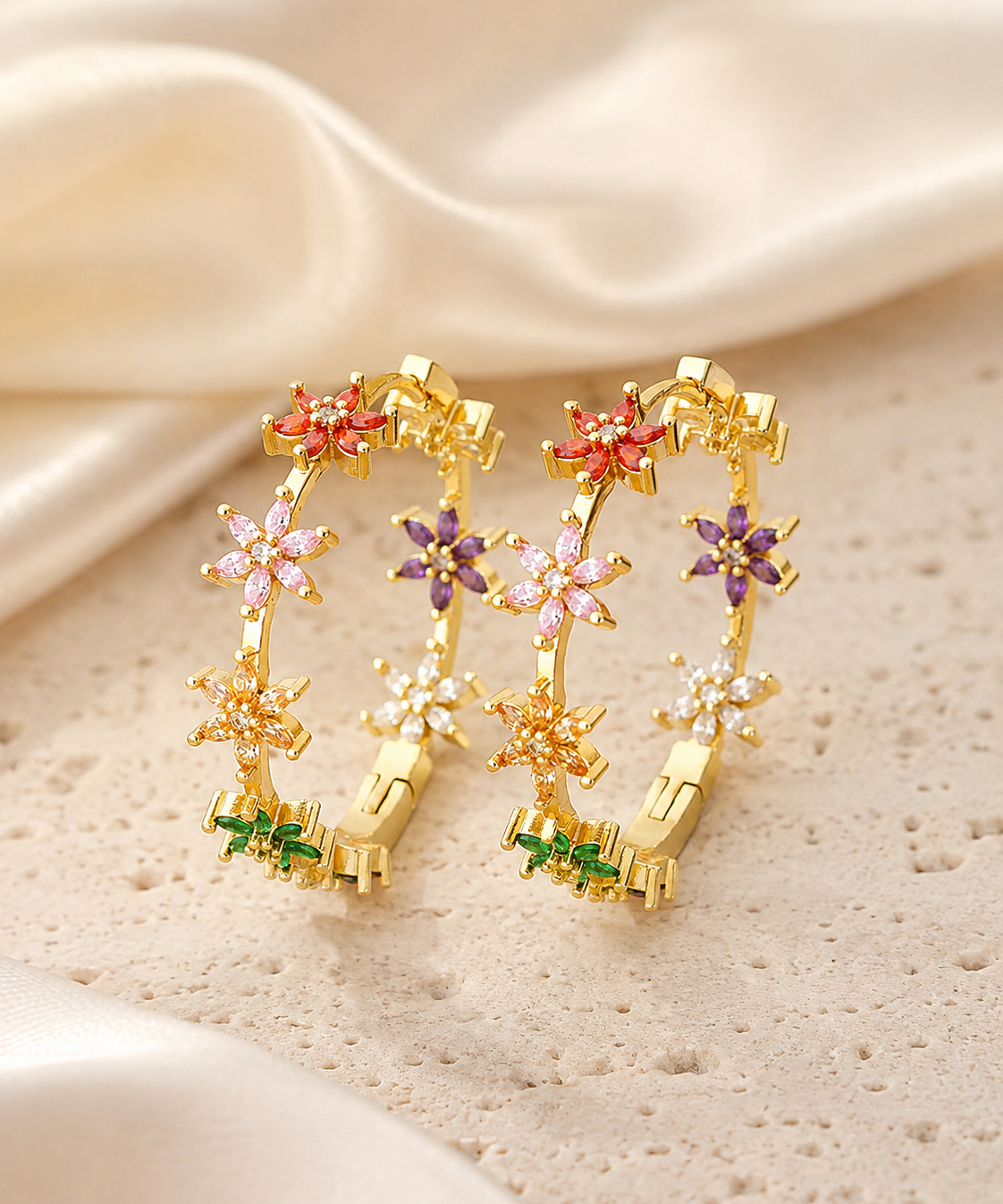 Rosalind C-Shape Zirconia Earrings jewelry product view