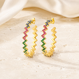 Skye C-Shape Zirconia Earrings jewelry product view