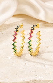 Skye C-Shape Zirconia Earrings jewelry product view