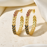 Briar C-Shape Zirconia Earrings close detail