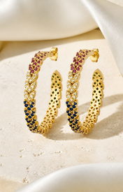 Briar C-Shape Zirconia Earrings close detail