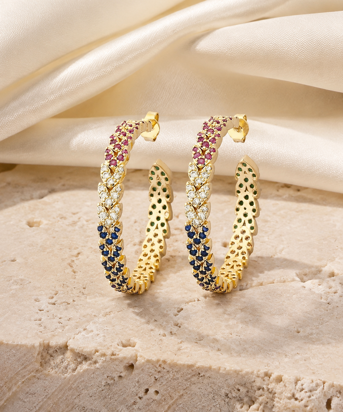 Briar C-Shape Zirconia Earrings jewelry product view