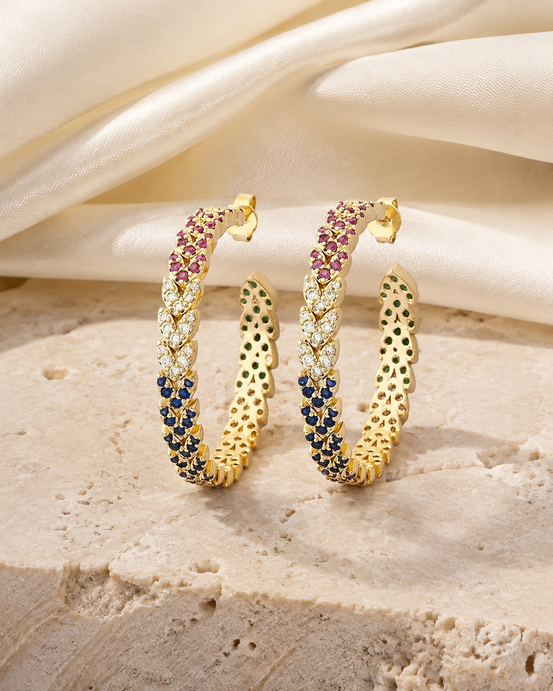 Briar C-Shape Zirconia Earrings jewelry product view