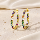Elodie C-Shape Zirconia Earrings jewelry product view