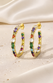 Elodie C-Shape Zirconia Earrings jewelry product view
