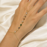 Model wearing Marisol Tassel Chain Bracelet