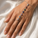Model wearing Wren Tassel Chain Bracelet