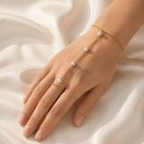 Model wearing Odette Tassel Chain Bracelet