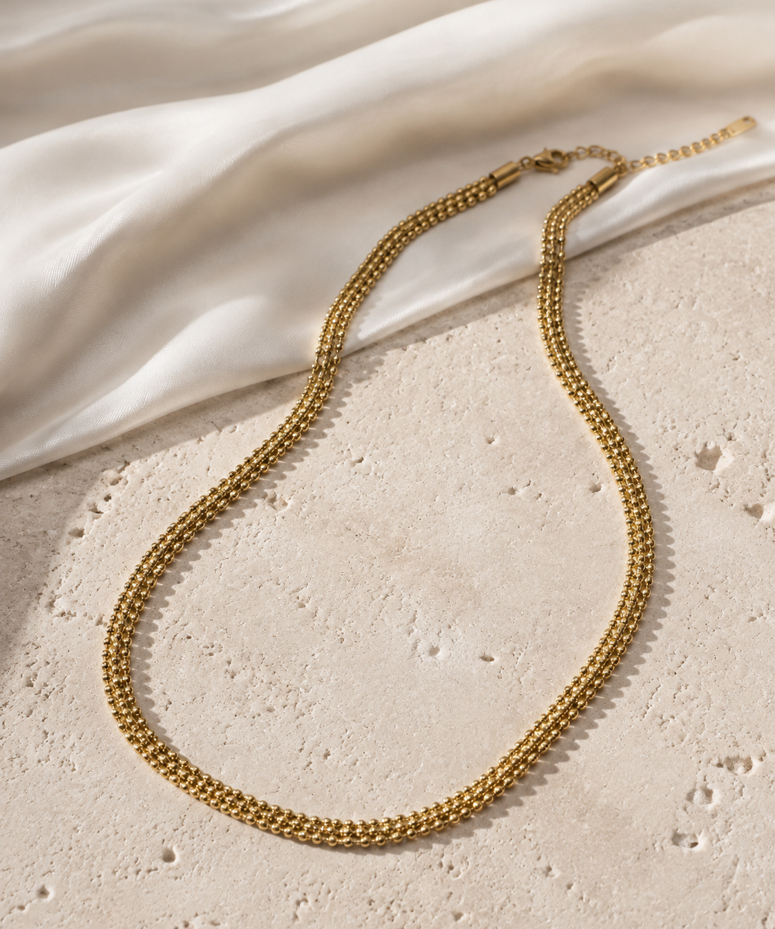 Modern Chain Necklace, Stainless Steel close detail