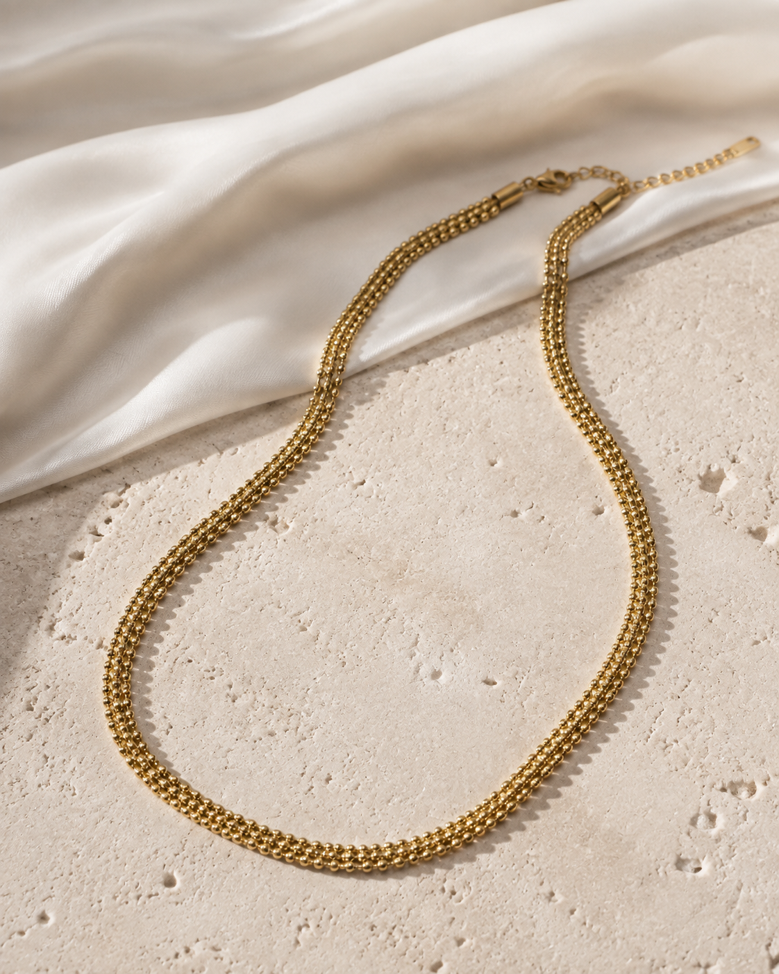 Modern Chain Necklace, Stainless Steel close detail
