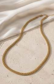 Modern Chain Necklace, Stainless Steel close detail