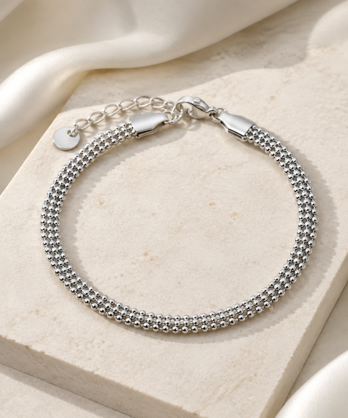 Modern Chain Bracelet, Stainless Steel close detail