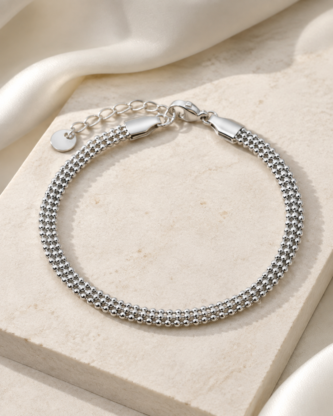 Modern Chain Bracelet, Stainless Steel close detail