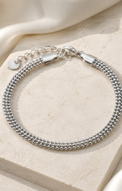 Modern Chain Bracelet, Stainless Steel close detail
