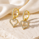 Heart Charm Zircon Stud Earrings jewelry product view