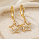 Star Charm Zircon Stud Earrings close detail