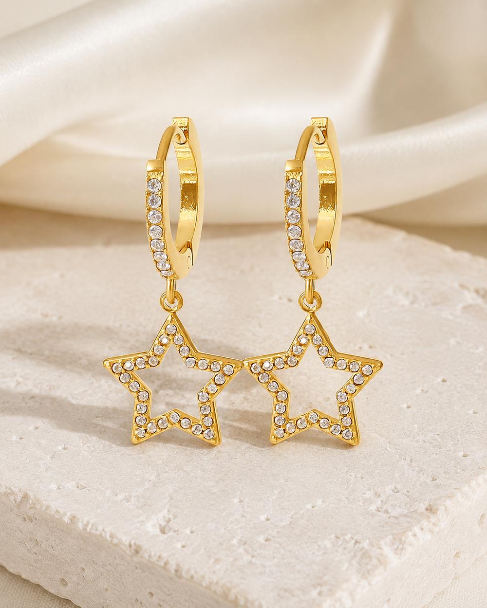 Star Charm Zircon Stud Earrings jewelry product view