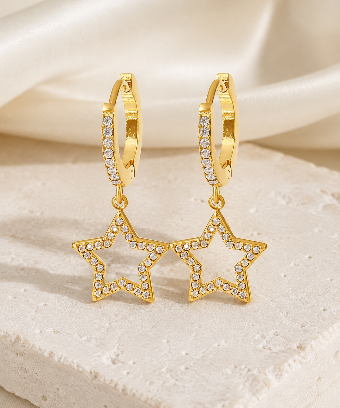 Star Charm Zircon Stud Earrings jewelry product view
