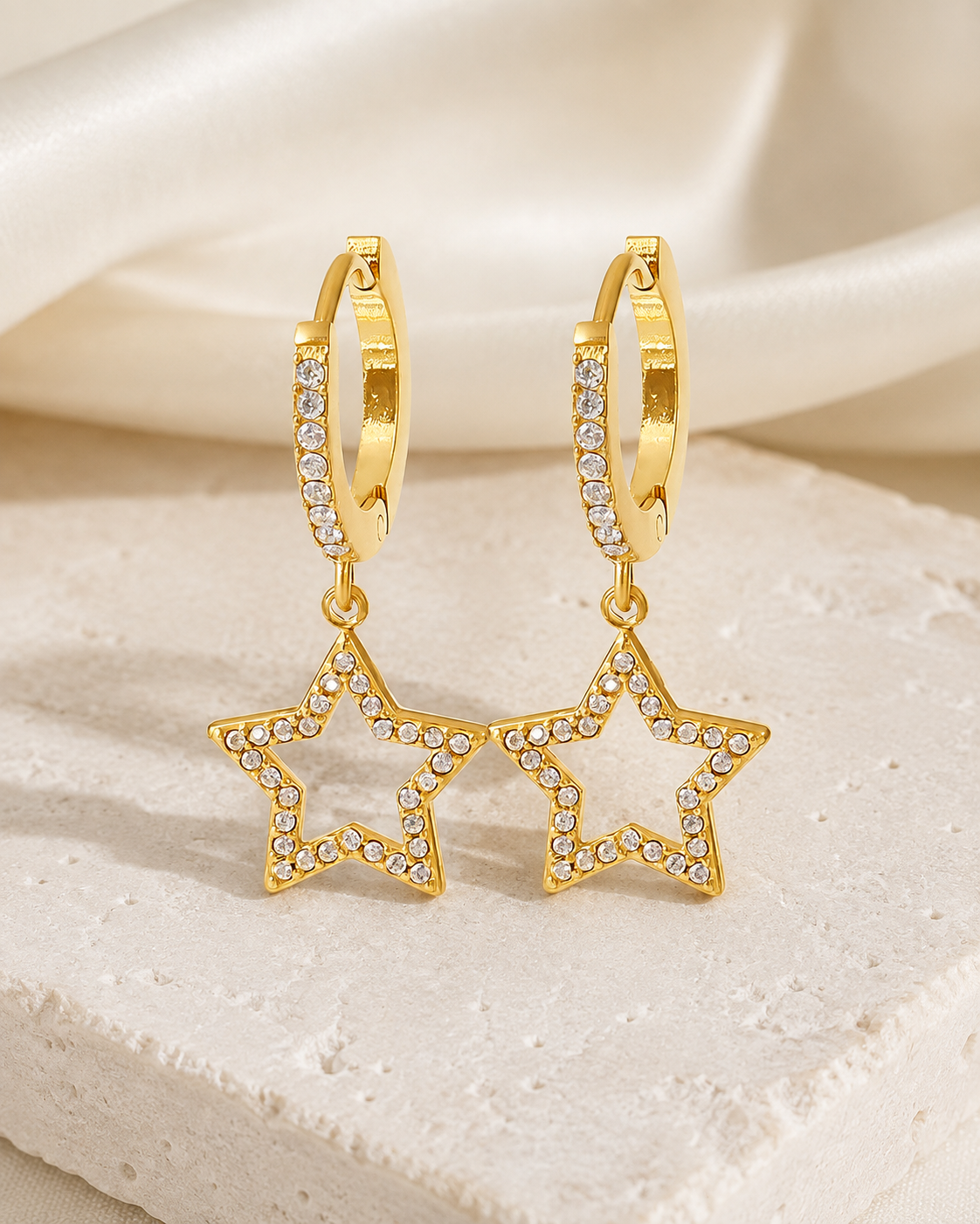 Star Charm Zircon Stud Earrings jewelry product view
